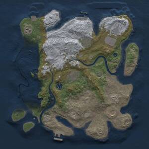 Thumbnail Rust Map: Procedural Map, Size: 3500, Seed: 1995325211, 13 Monuments