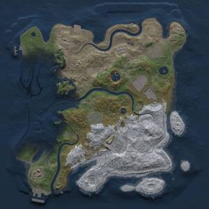 Thumbnail Rust Map: Procedural Map, Size: 3500, Seed: 1375472323, 13 Monuments