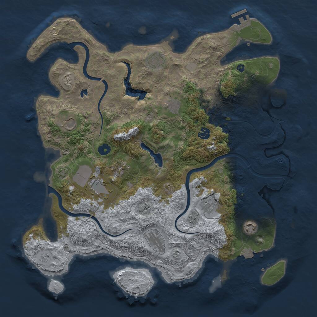 Rust Map: Procedural Map, Size: 4000, Seed: 1835592534, 15 Monuments