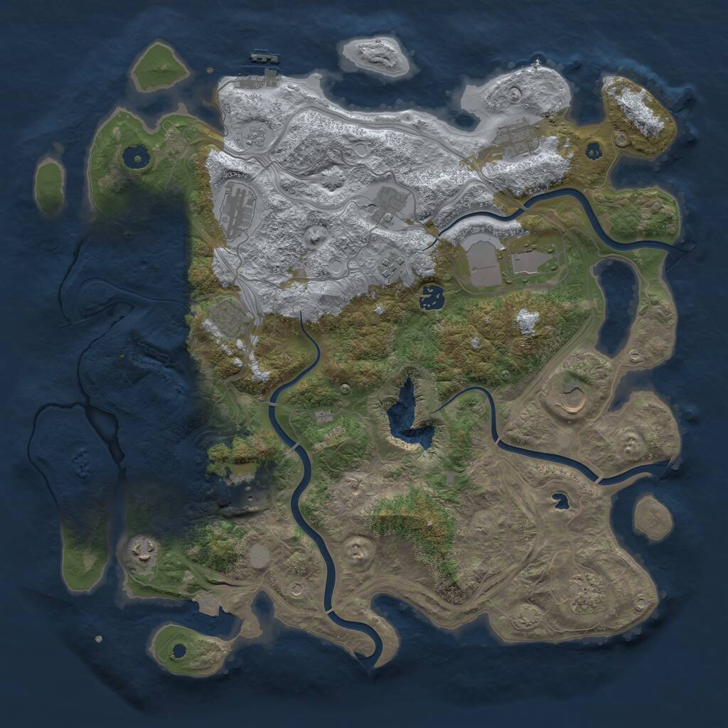 Rust Map: Procedural Map, Size: 4250, Seed: 34689515, 16 Monuments