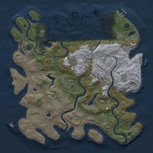Thumbnail Rust Map: Procedural Map, Size: 4500, Seed: 51719061, 17 Monuments