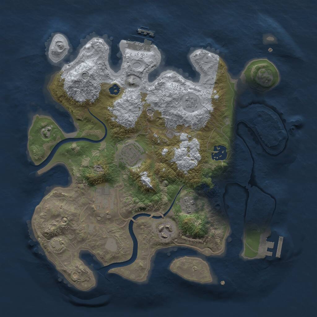 Rust Map: Procedural Map, Size: 3000, Seed: 35300648, 11 Monuments