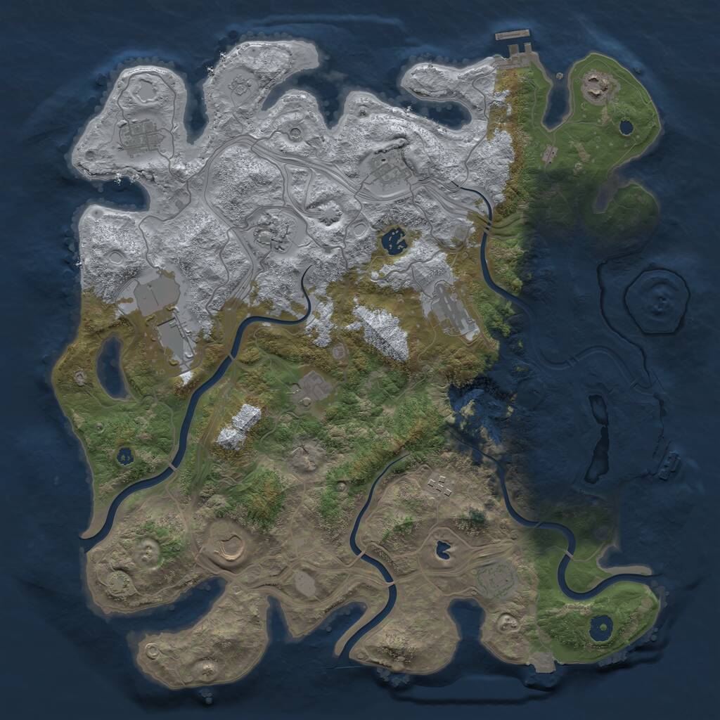 Rust Map: Procedural Map, Size: 4250, Seed: 947927864, 17 Monuments
