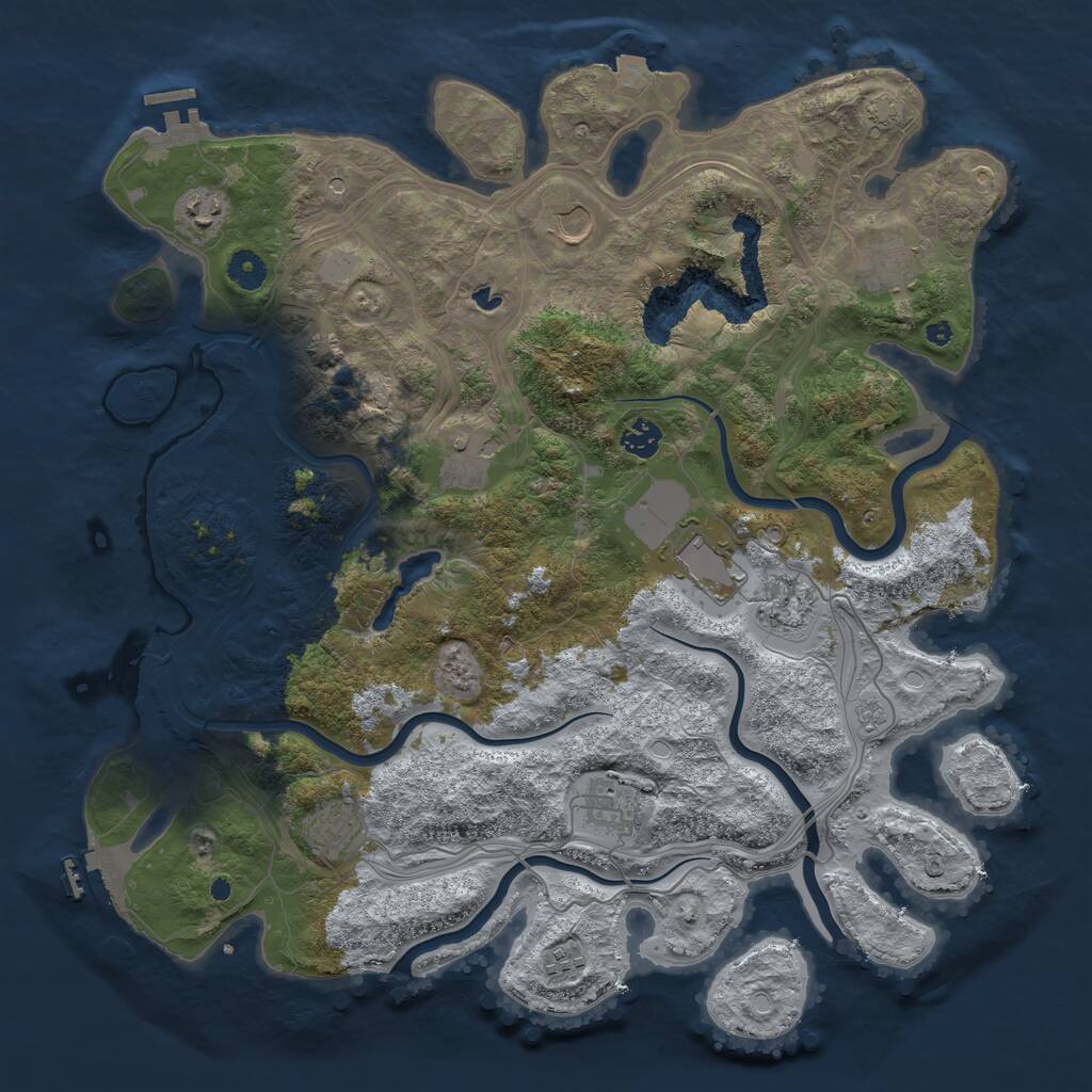 Rust Map: Procedural Map, Size: 4250, Seed: 40333561, 16 Monuments