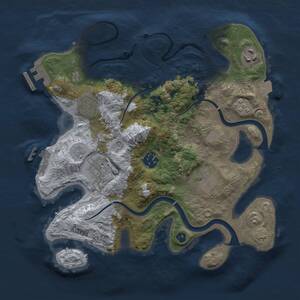 Thumbnail Rust Map: Procedural Map, Size: 3000, Seed: 972486401, 12 Monuments