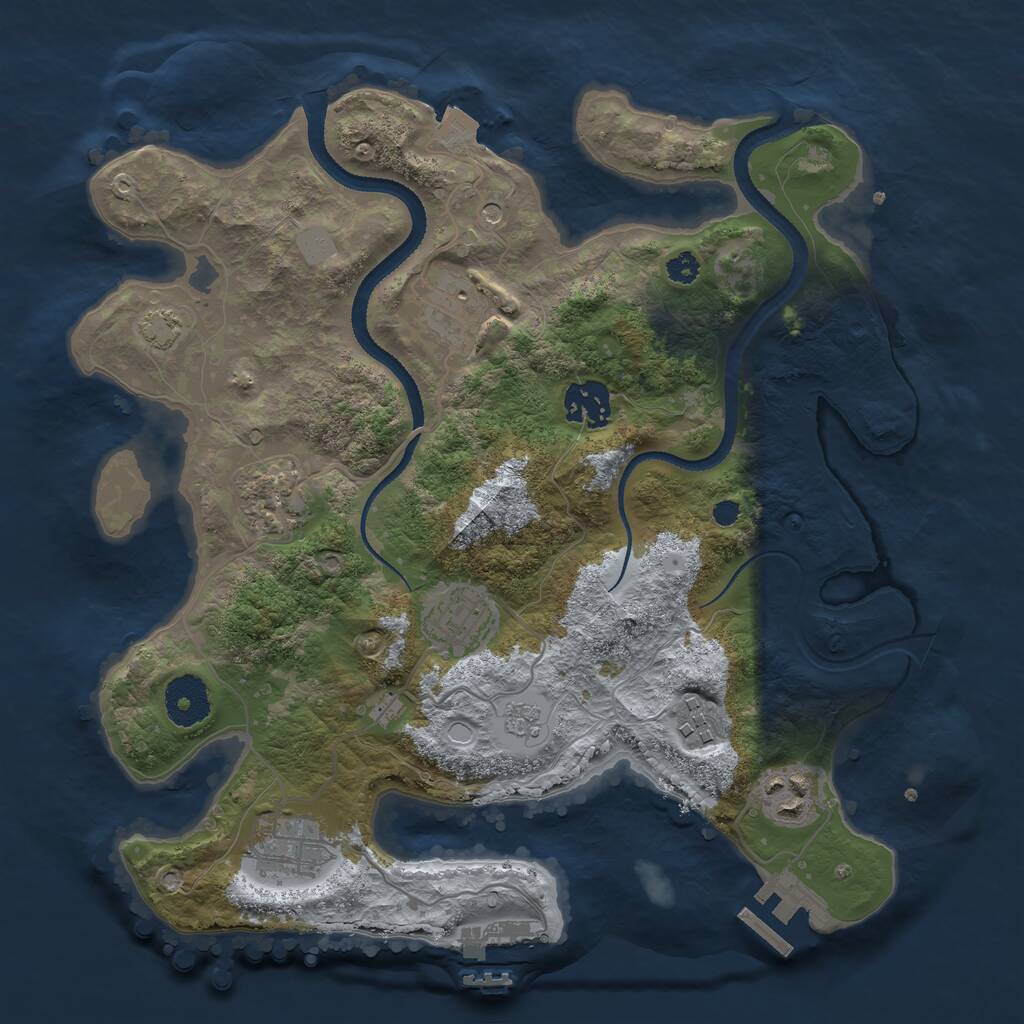 Rust Map: Procedural Map, Size: 3200, Seed: 300726, 13 Monuments