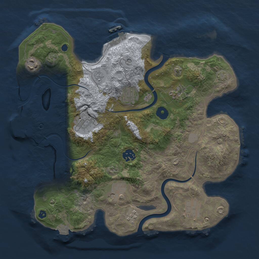 Rust Map: Procedural Map, Size: 3200, Seed: 1992723065, 14 Monuments