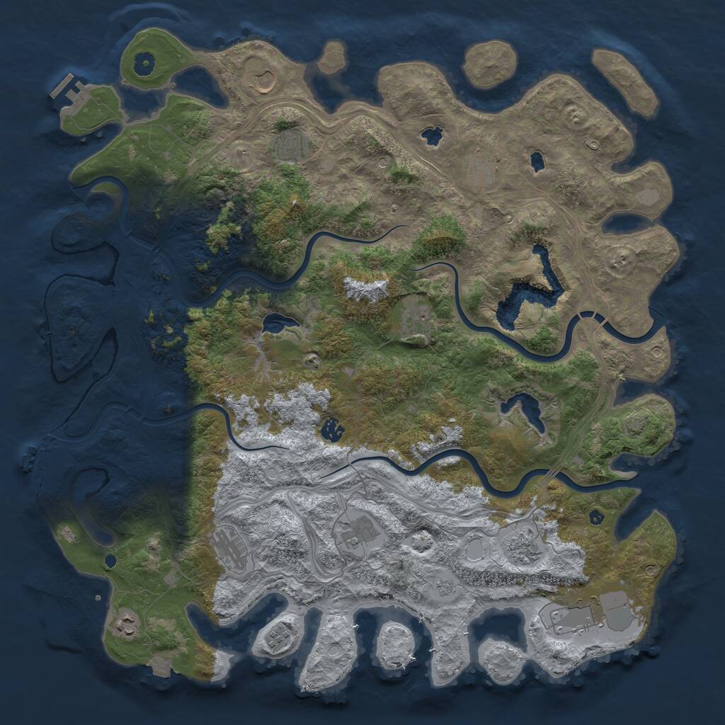 Rust Map: Procedural Map, Size: 4800, Seed: 1606836844, 17 Monuments