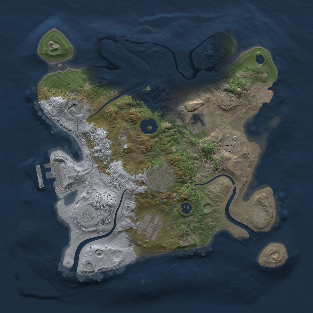 Rust Map: Procedural Map, Size: 2800, Seed: 1270637998, 9 Monuments