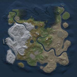 Thumbnail Rust Map: Procedural Map, Size: 3500, Seed: 799877521, 14 Monuments