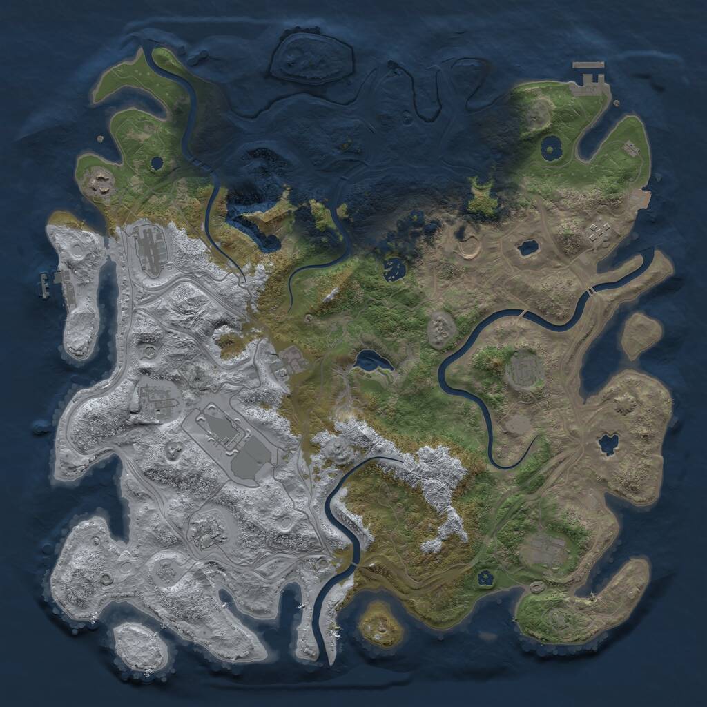Rust Map: Procedural Map, Size: 4500, Seed: 30072026, 17 Monuments
