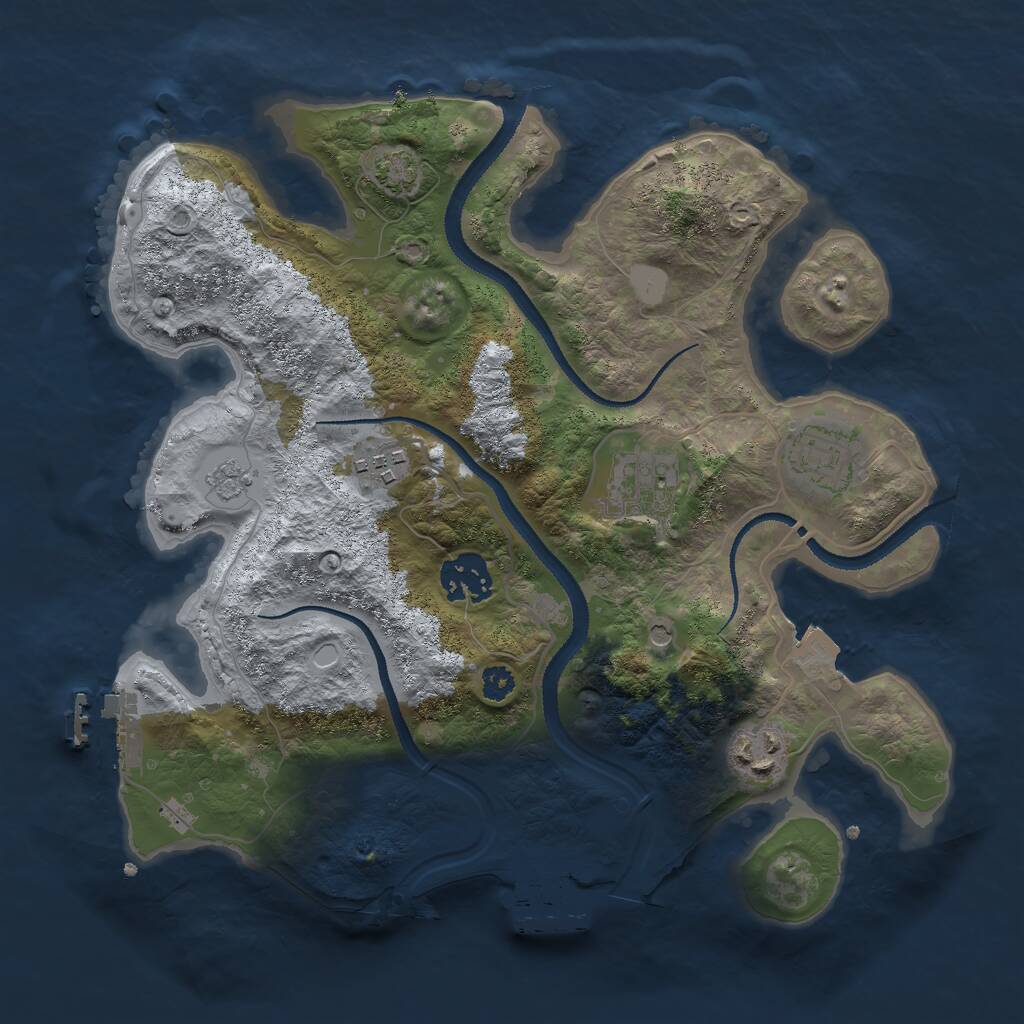 Rust Map: Procedural Map, Size: 3000, Seed: 798010069, 11 Monuments
