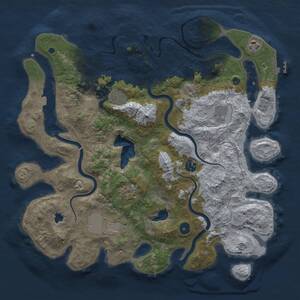 Thumbnail Rust Map: Procedural Map, Size: 4000, Seed: 642957891, 13 Monuments