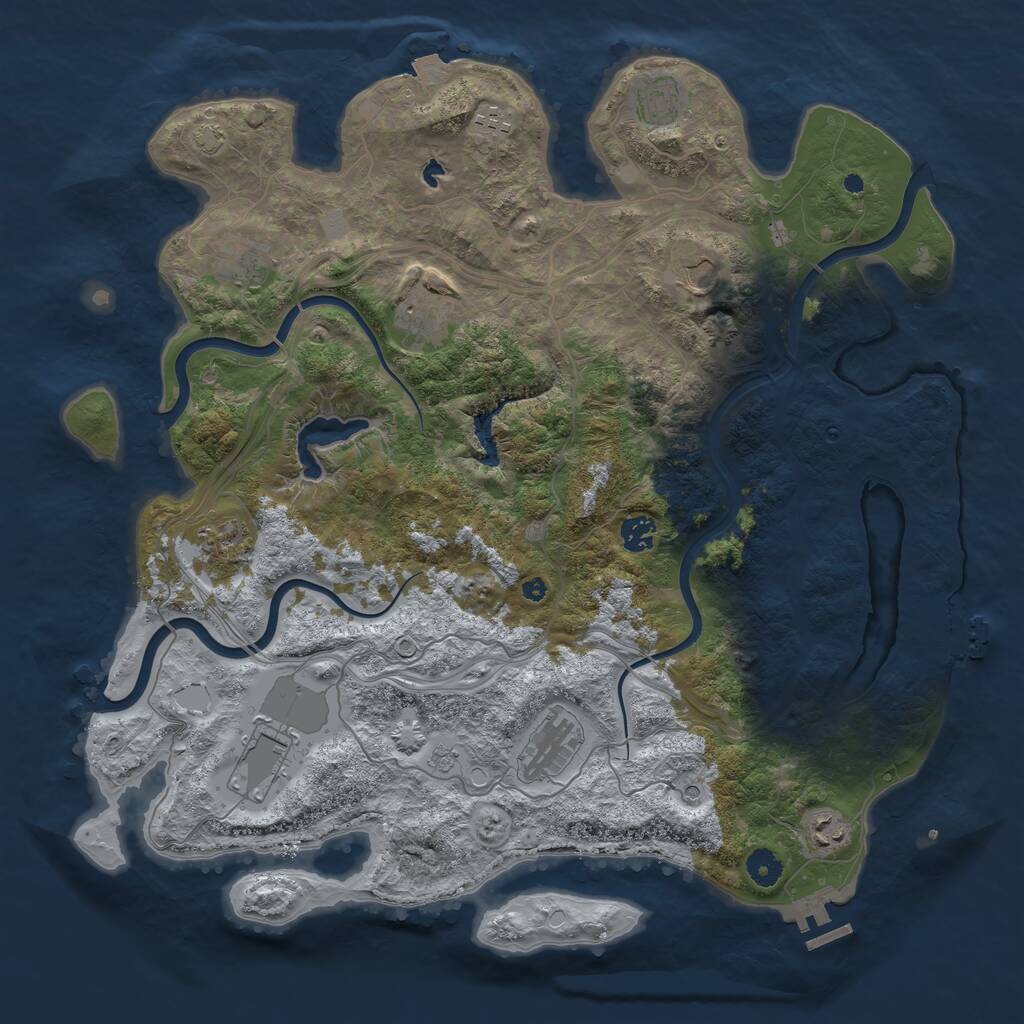 Rust Map: Procedural Map, Size: 4250, Seed: 688258136, 16 Monuments