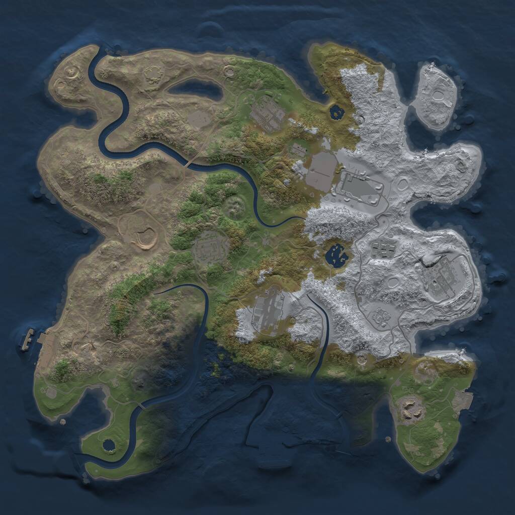 Rust Map: Procedural Map, Size: 3500, Seed: 951984, 15 Monuments