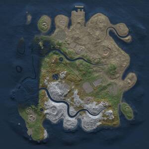 Thumbnail Rust Map: Procedural Map, Size: 3500, Seed: 66241800, 13 Monuments