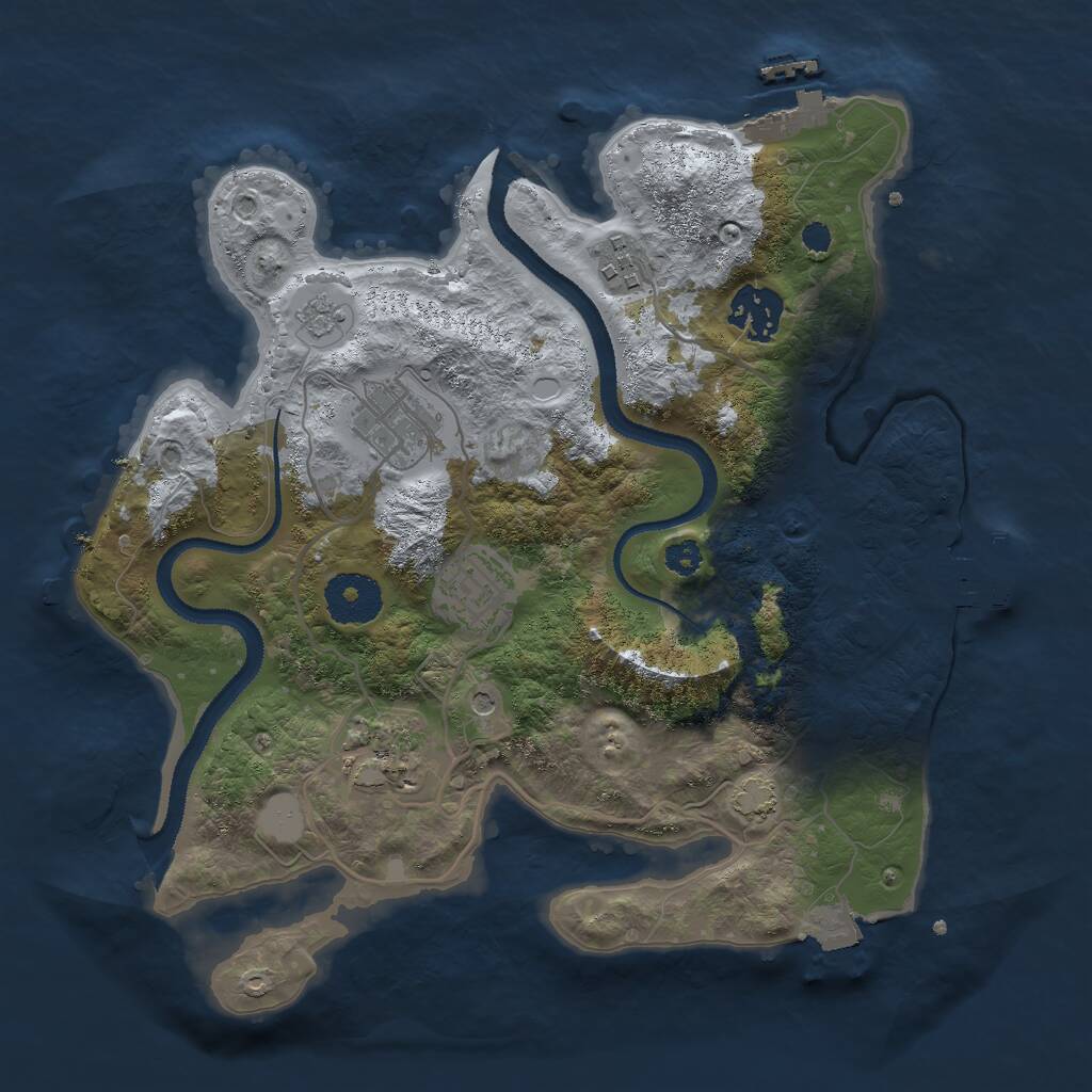 Rust Map: Procedural Map, Size: 3000, Seed: 1424021232, 11 Monuments