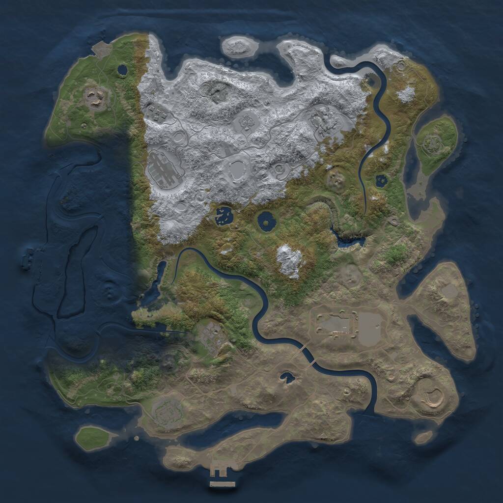 Rust Map: Procedural Map, Size: 4000, Seed: 2109978376, 15 Monuments