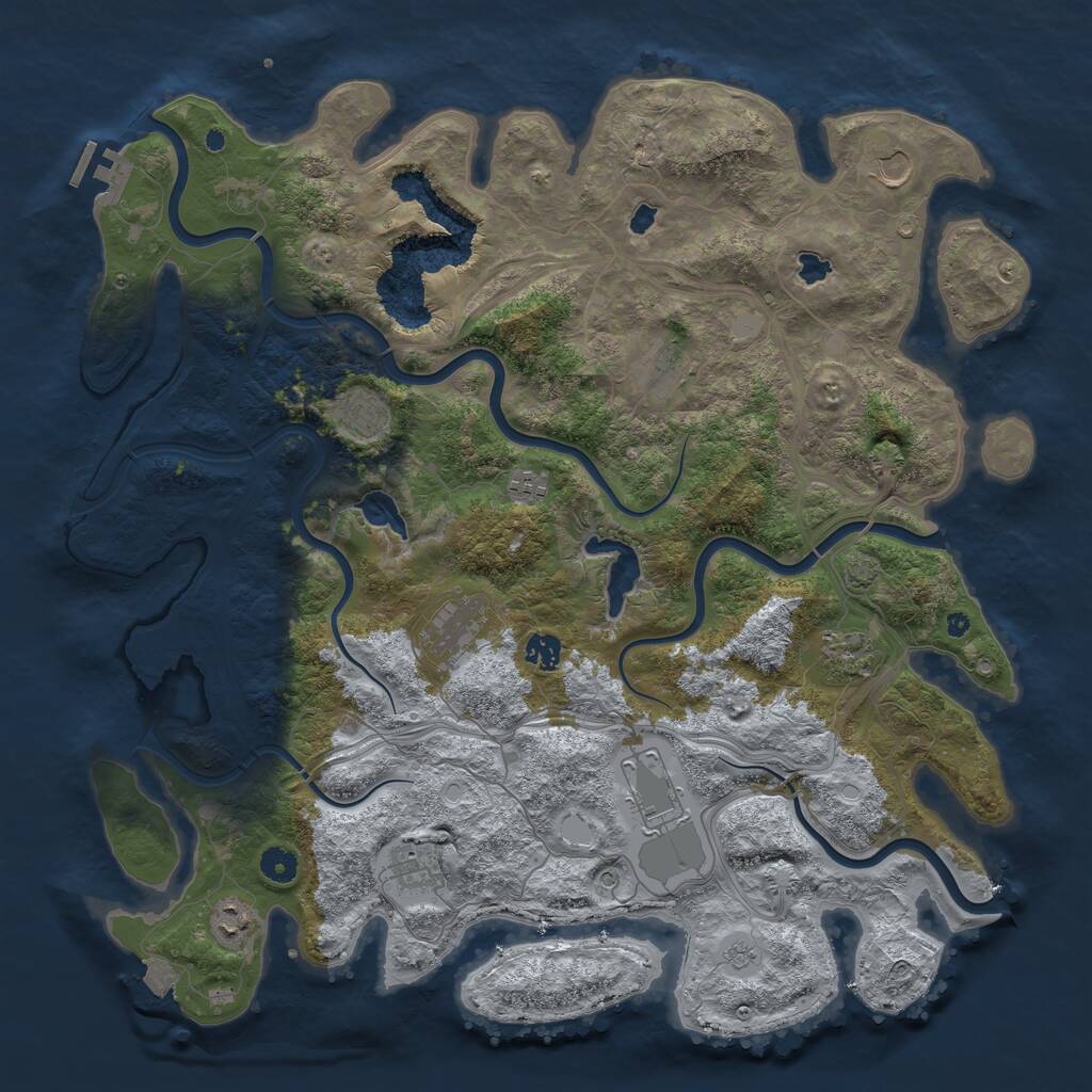 Rust Map: Procedural Map, Size: 4500, Seed: 1592731347, 15 Monuments