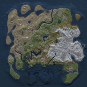 Thumbnail Rust Map: Procedural Map, Size: 4000, Seed: 2086381761, 16 Monuments