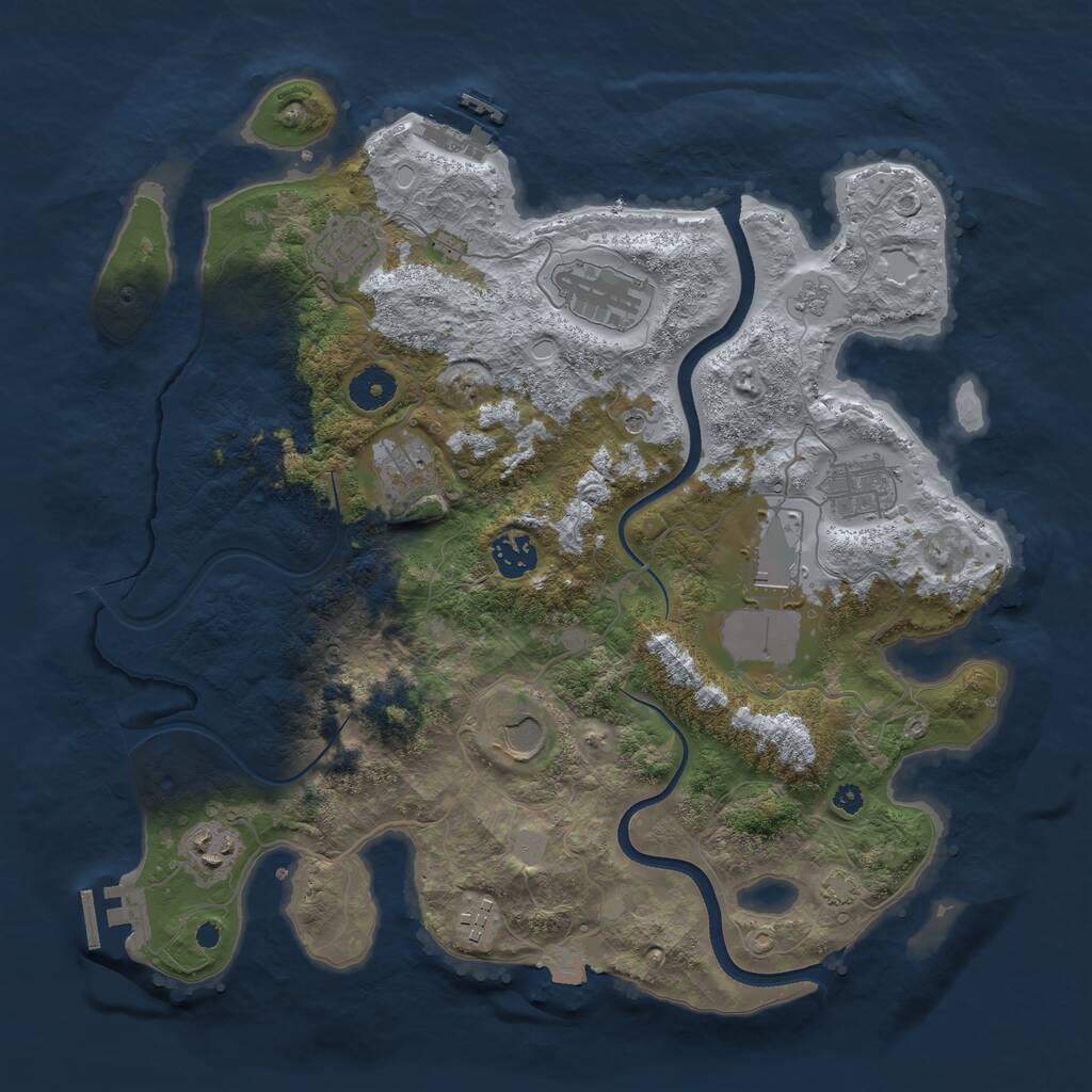 Rust Map: Procedural Map, Size: 3700, Seed: 167738762, 15 Monuments