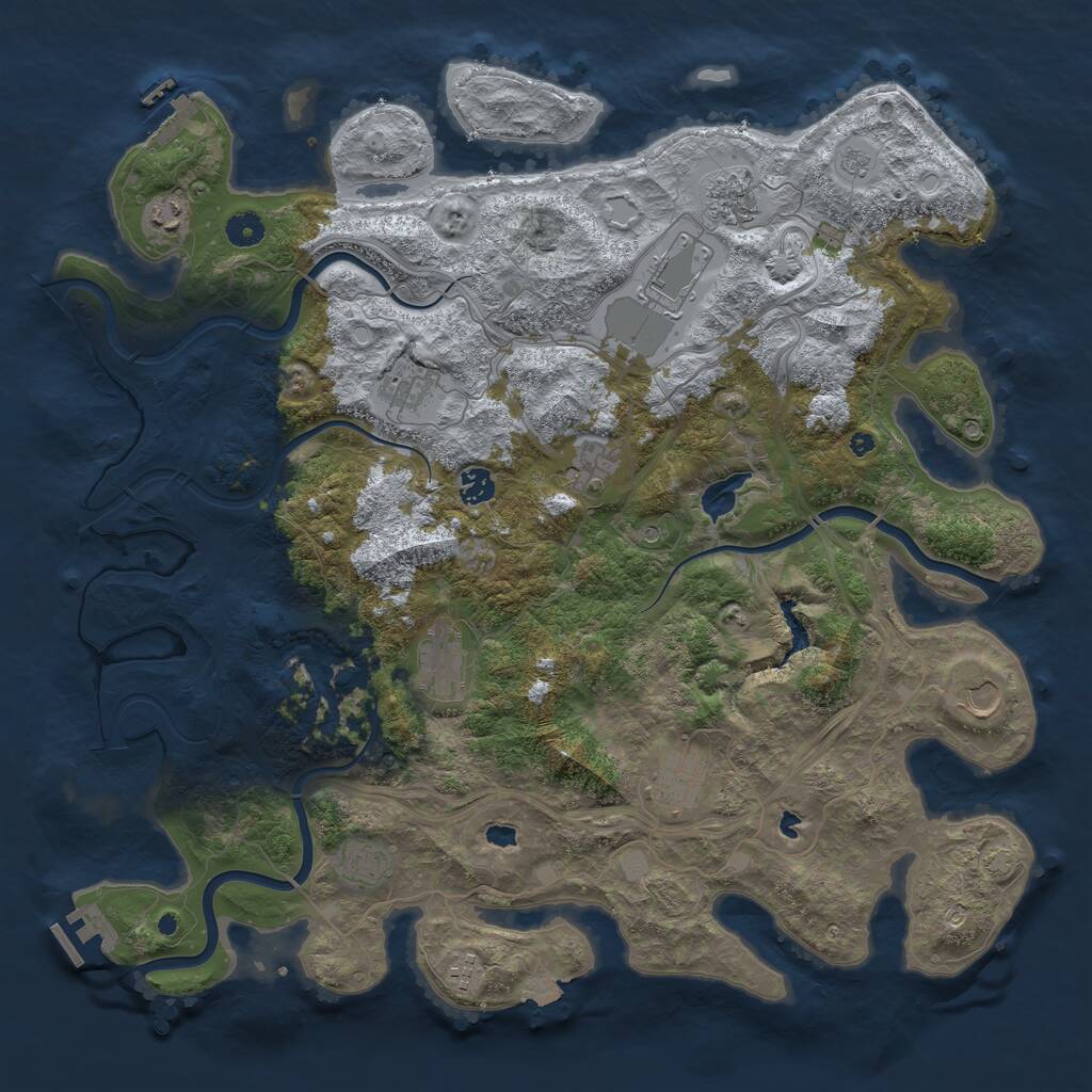 Rust Map: Procedural Map, Size: 4500, Seed: 25356454, 17 Monuments