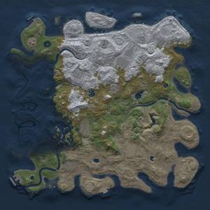 Thumbnail Rust Map: Procedural Map, Size: 4500, Seed: 25356454, 17 Monuments