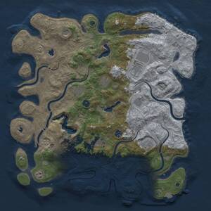 Thumbnail Rust Map: Procedural Map, Size: 4500, Seed: 199921635, 15 Monuments