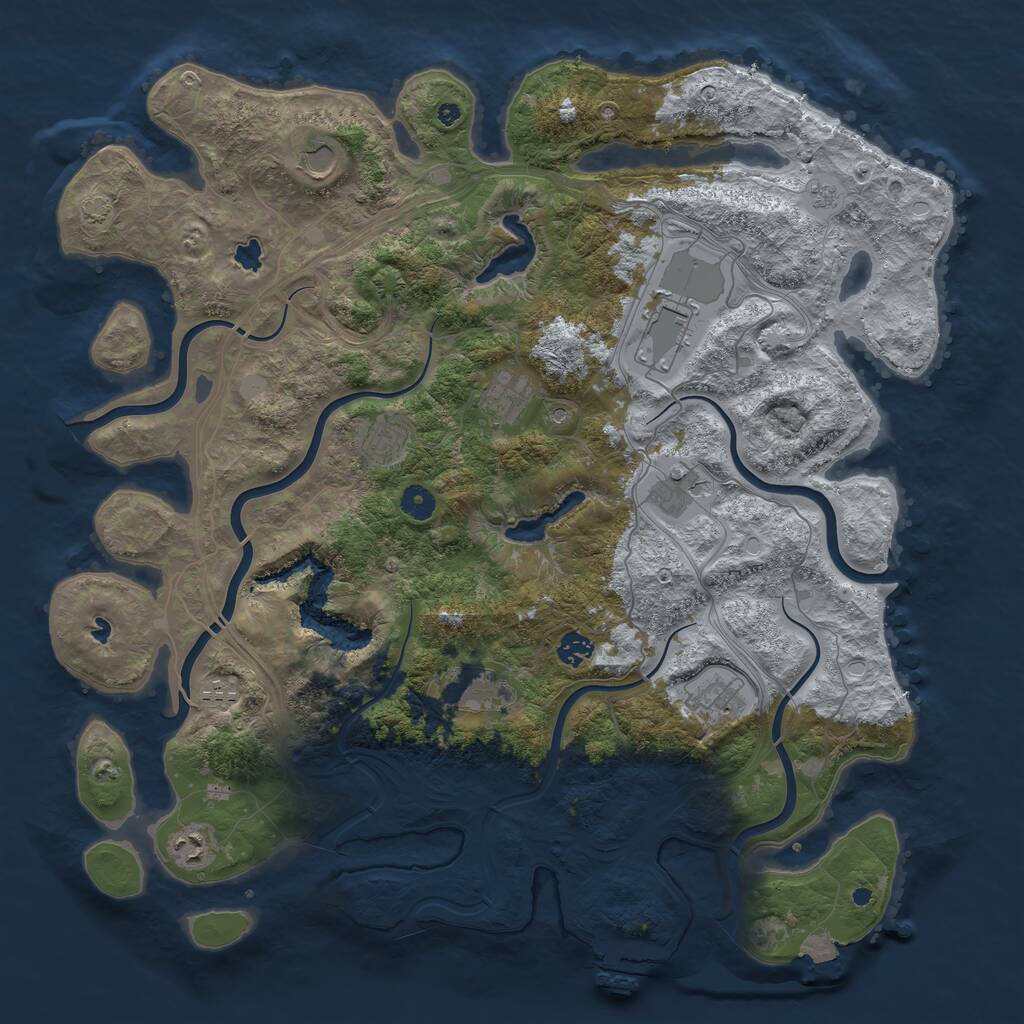 Rust Map: Procedural Map, Size: 4500, Seed: 199921635, 15 Monuments