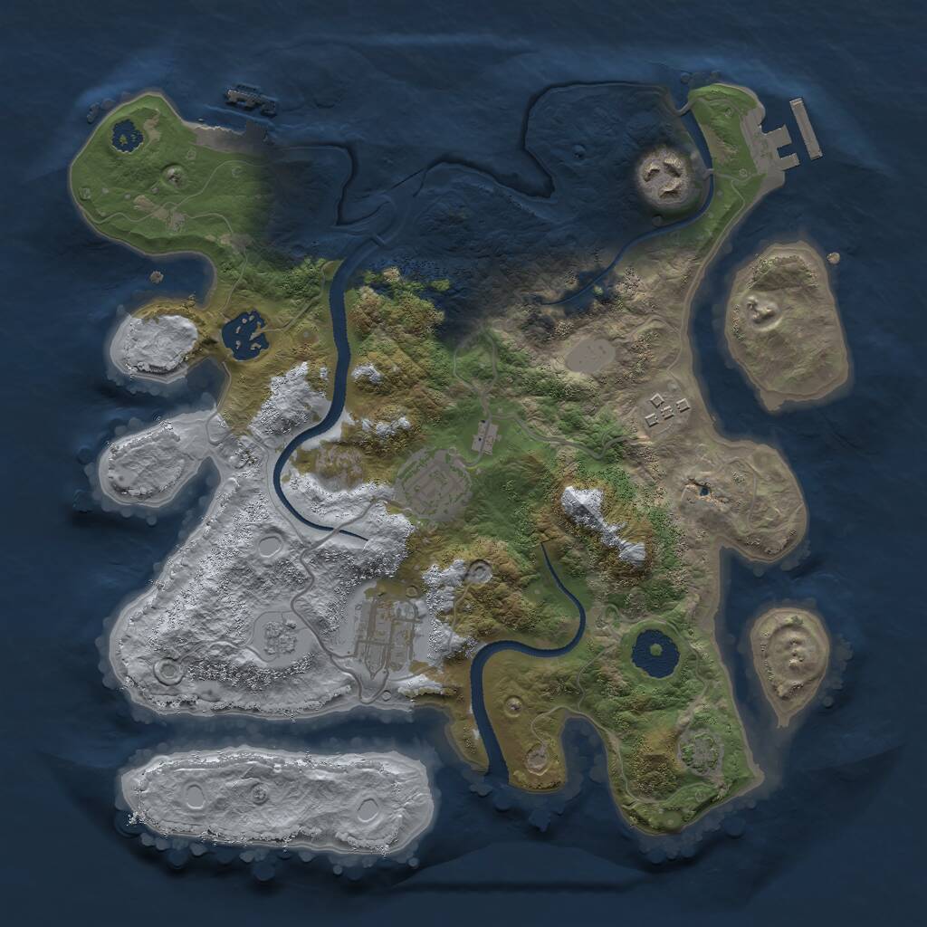 Rust Map: Procedural Map, Size: 3000, Seed: 1930485762, 10 Monuments