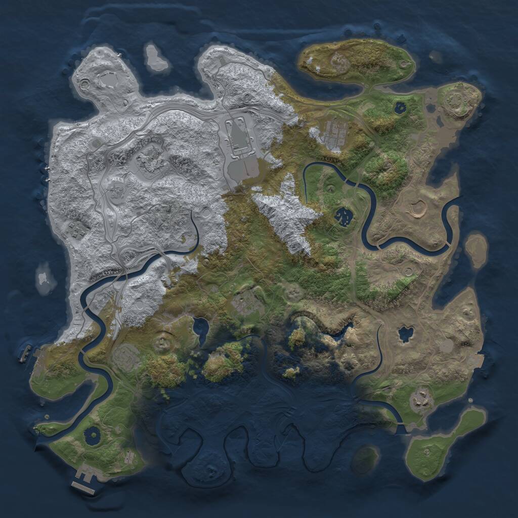 Rust Map: Procedural Map, Size: 4350, Seed: 597368062, 15 Monuments
