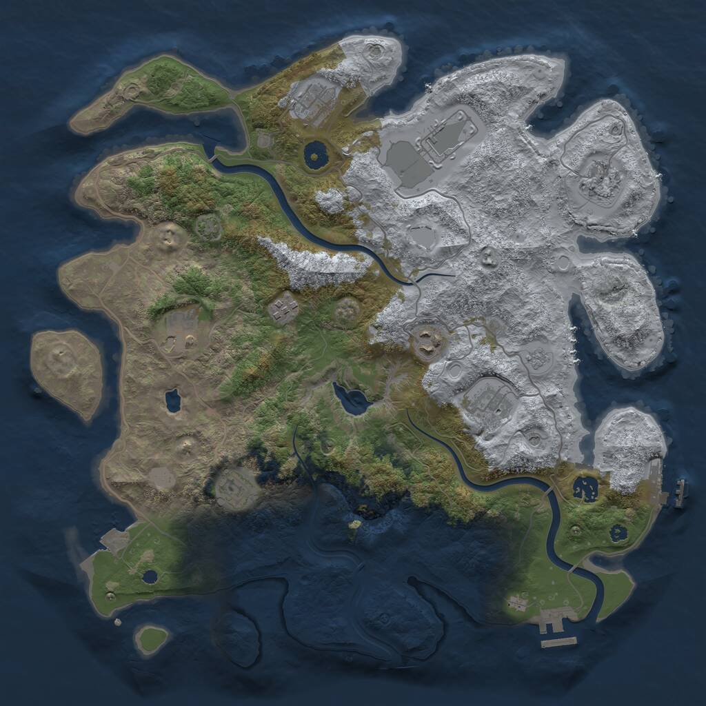 Rust Map: Procedural Map, Size: 4000, Seed: 306797414, 15 Monuments