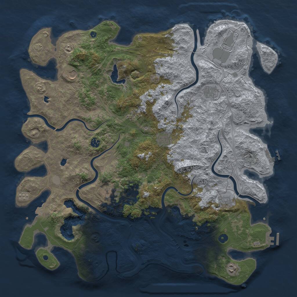 Rust Map: Procedural Map, Size: 4800, Seed: 1648959445, 16 Monuments