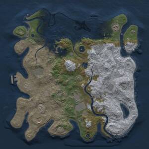 Thumbnail Rust Map: Procedural Map, Size: 3750, Seed: 1234141886, 16 Monuments