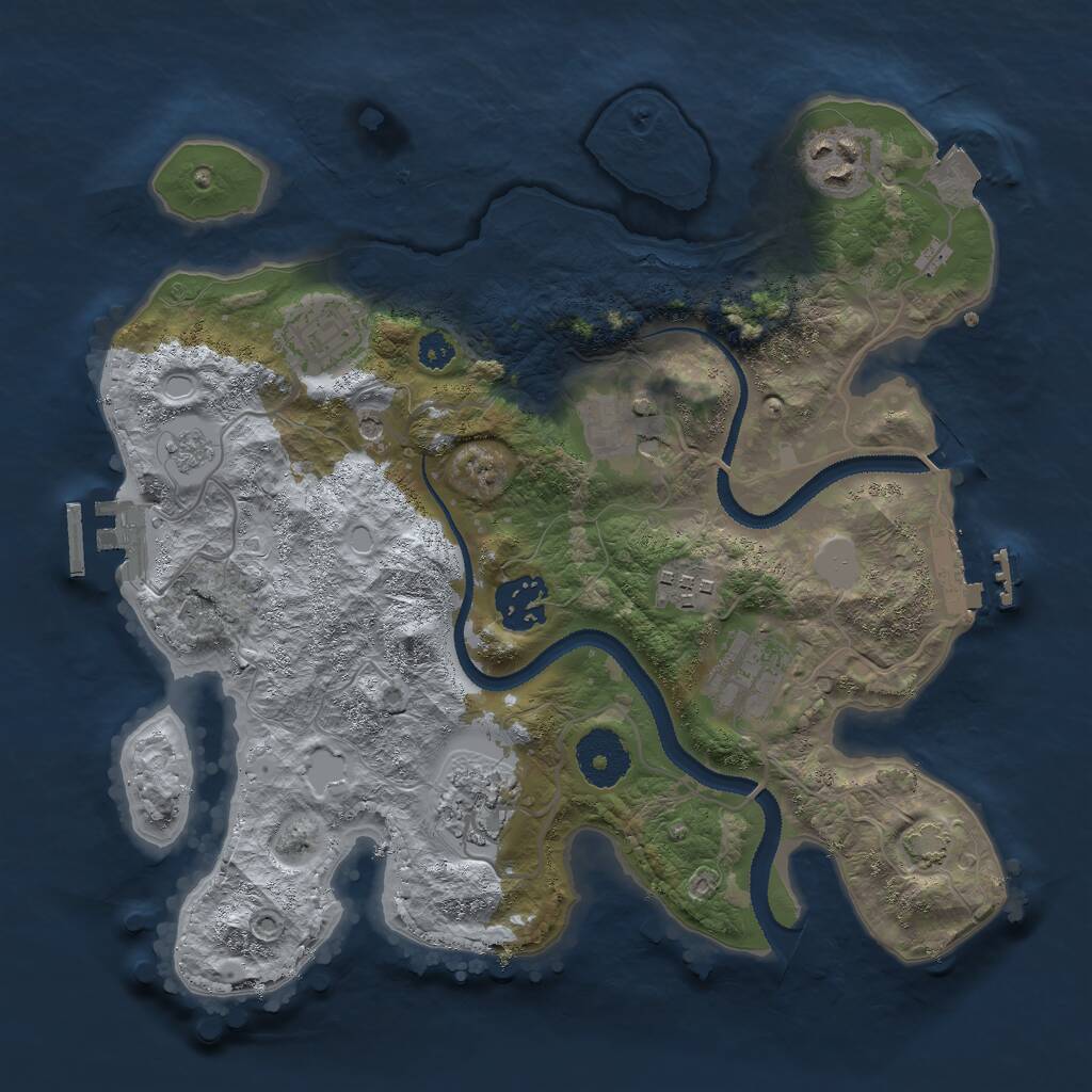 Rust Map: Procedural Map, Size: 3000, Seed: 59151971, 13 Monuments
