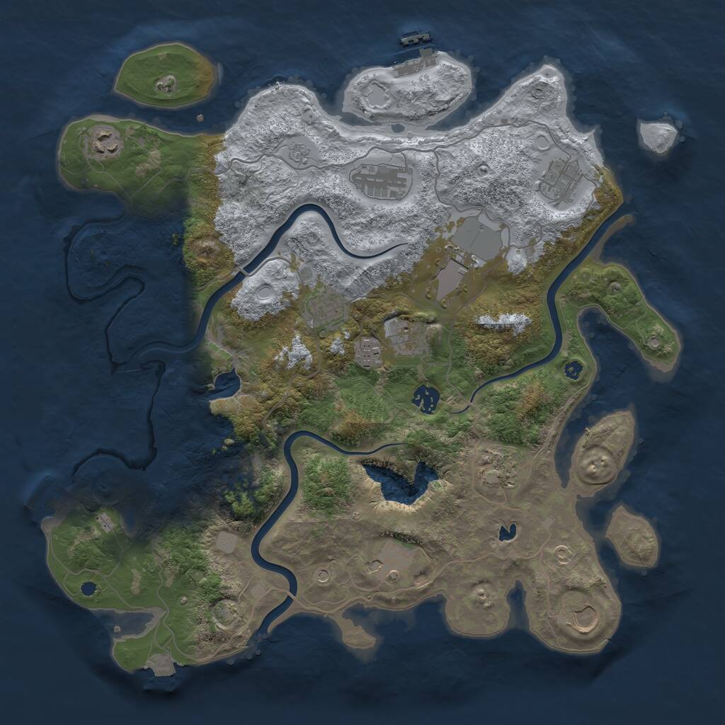 Rust Map: Procedural Map, Size: 4000, Seed: 1066538538, 17 Monuments