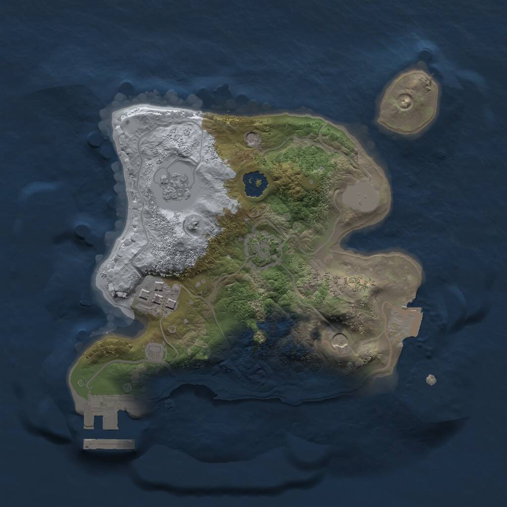 Rust Map: Procedural Map, Size: 2000, Seed: 2103107514, 6 Monuments