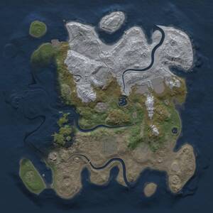 Thumbnail Rust Map: Procedural Map, Size: 3500, Seed: 1323518929, 12 Monuments