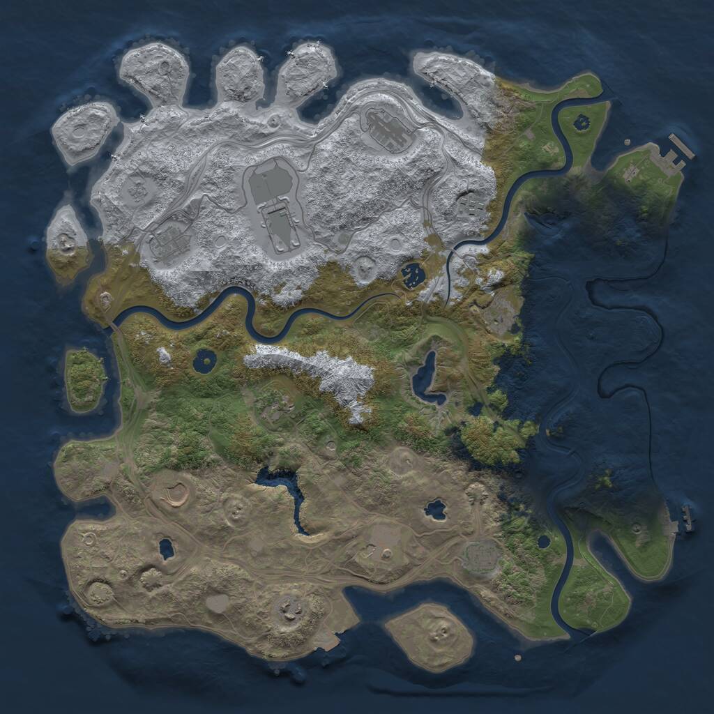 Rust Map: Procedural Map, Size: 4500, Seed: 20354500, 17 Monuments