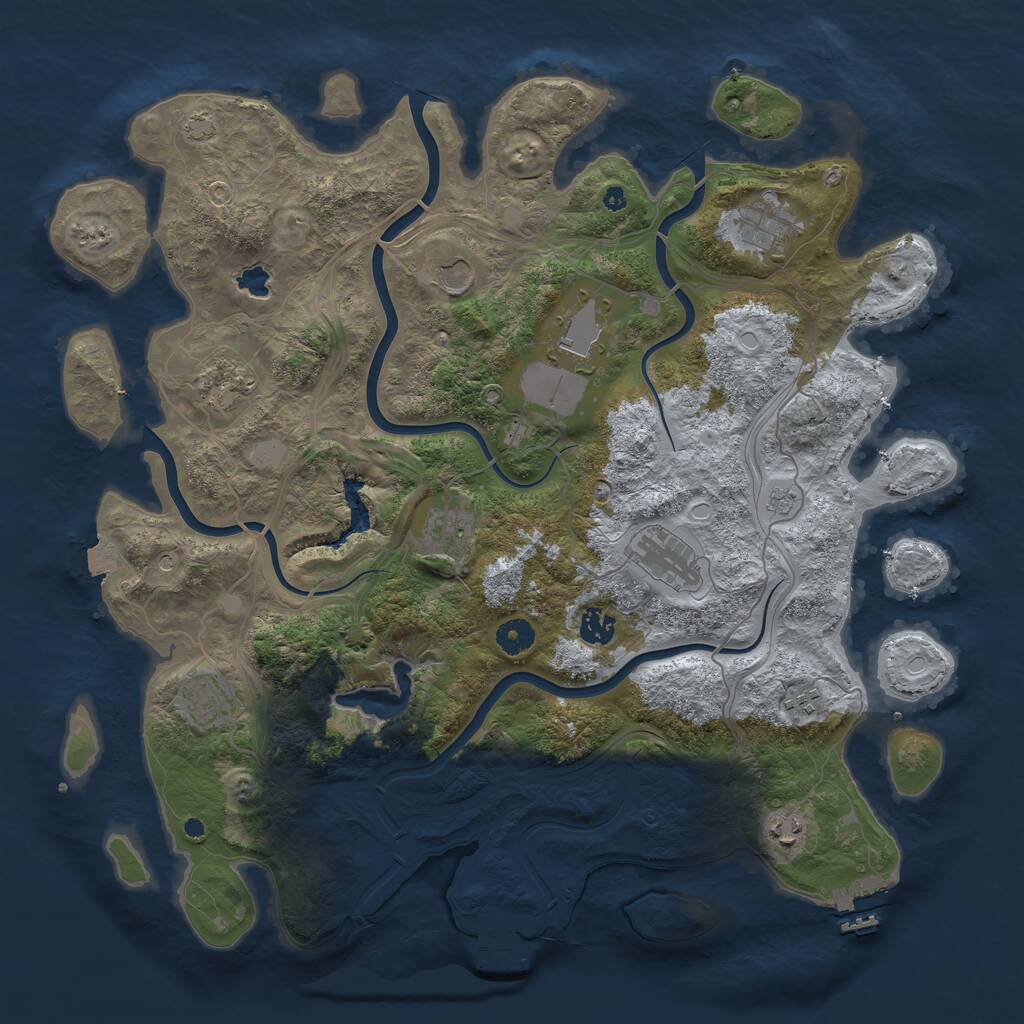 Rust Map: Procedural Map, Size: 4250, Seed: 740848383, 16 Monuments