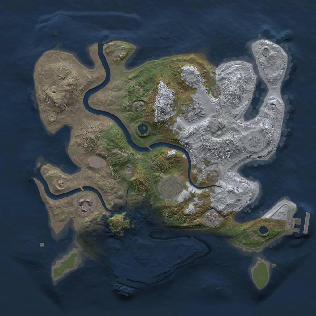 Rust Map: Procedural Map, Size: 3000, Seed: 970654819, 10 Monuments