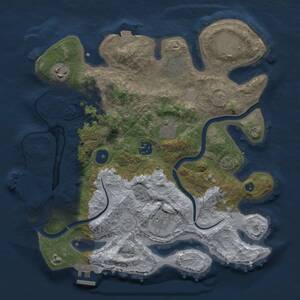Thumbnail Rust Map: Procedural Map, Size: 3300, Seed: 1028234471, 14 Monuments