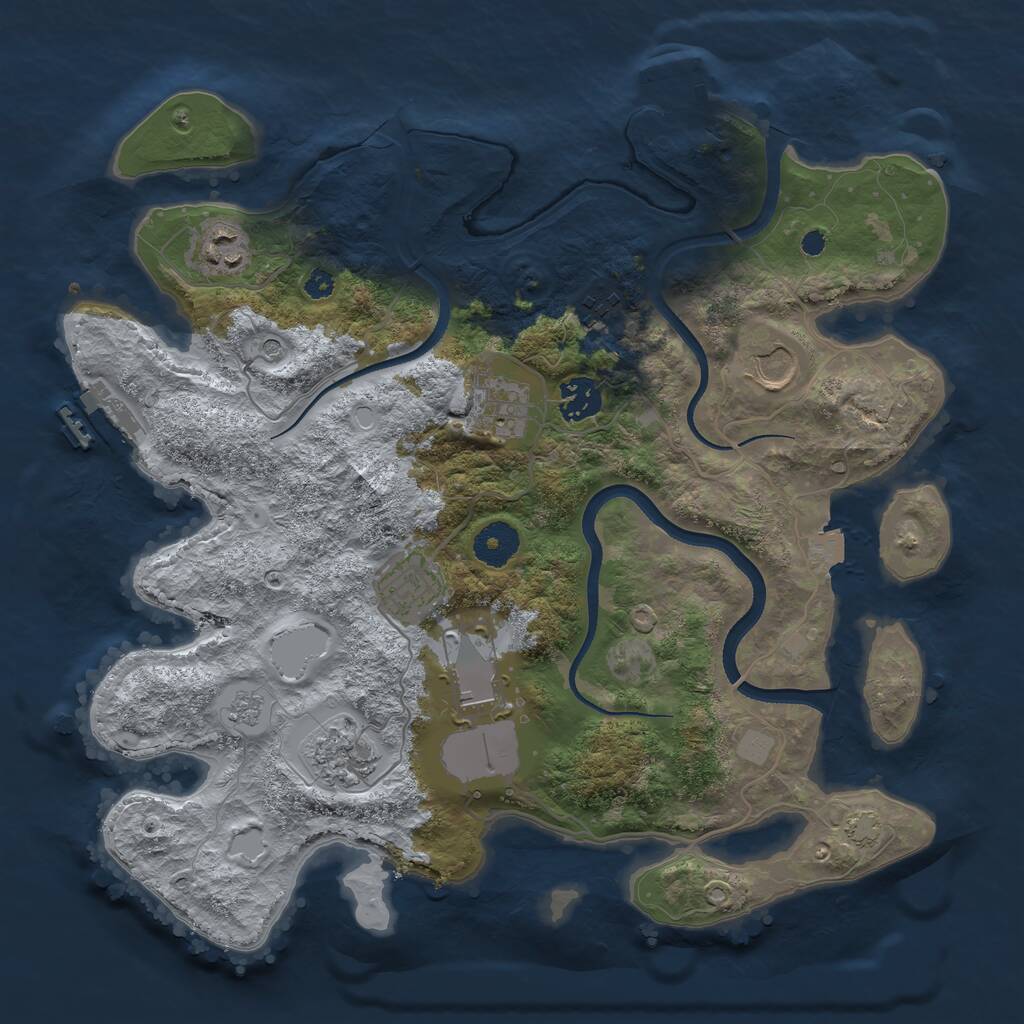 Rust Map: Procedural Map, Size: 3500, Seed: 509758938, 14 Monuments