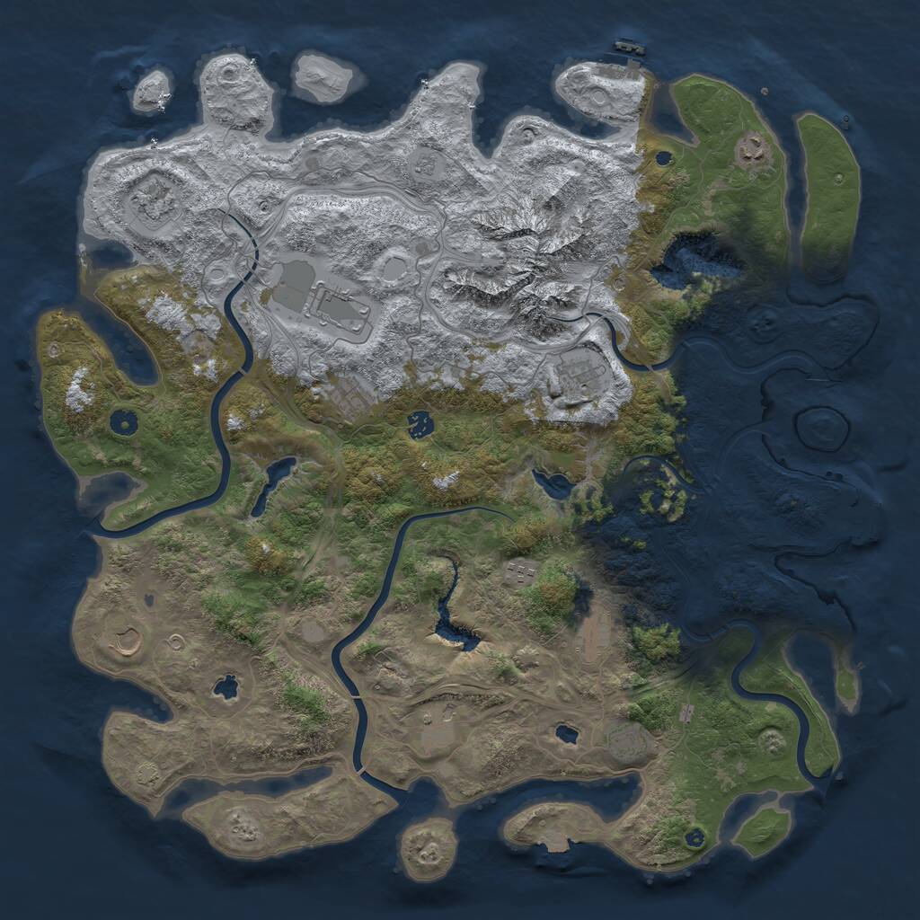 Rust Map: Procedural Map, Size: 5000, Seed: 318400398, 17 Monuments