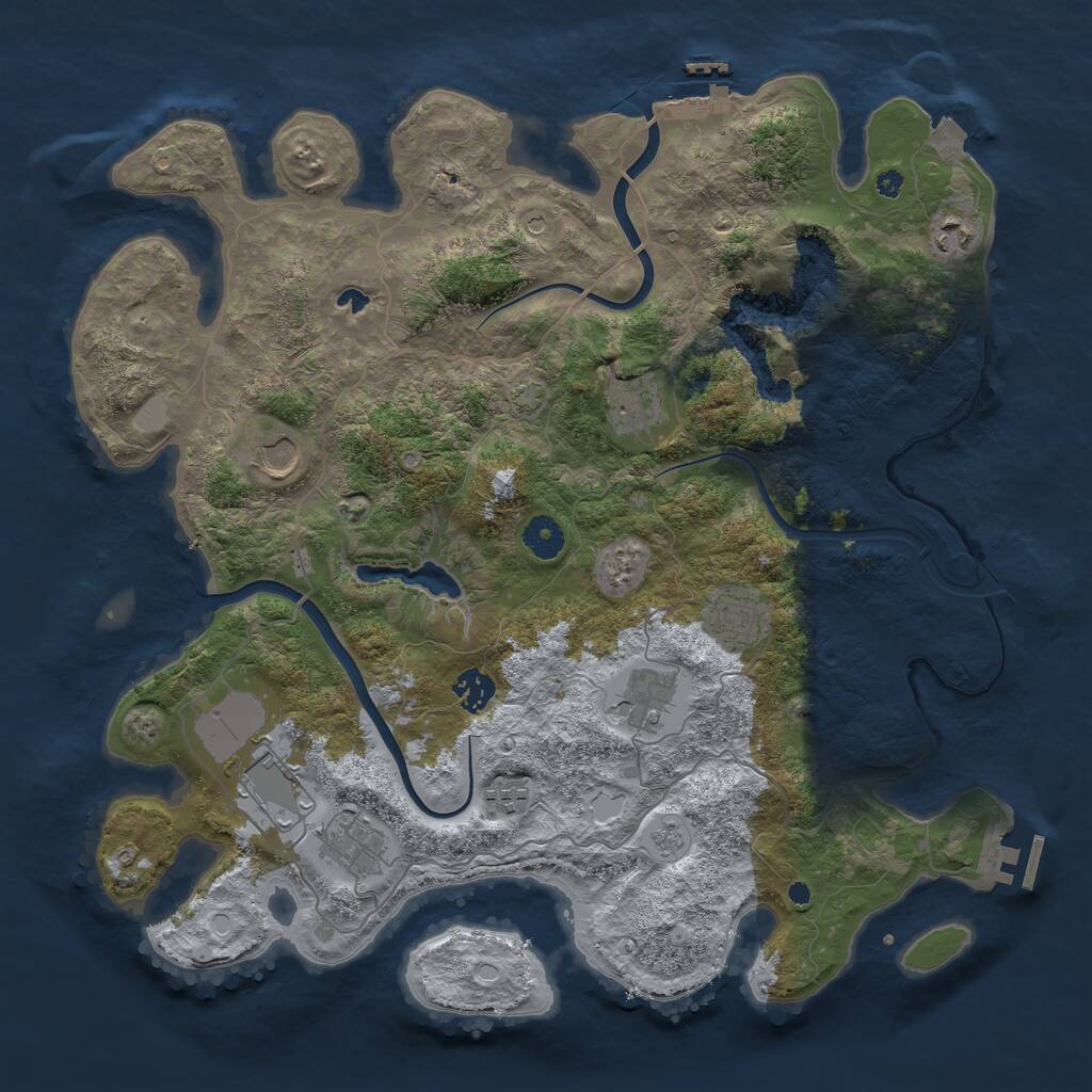 Rust Map: Procedural Map, Size: 4000, Seed: 1388666874, 15 Monuments