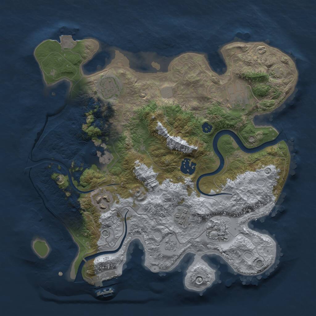 Rust Map: Procedural Map, Size: 3010, Seed: 50000, 12 Monuments