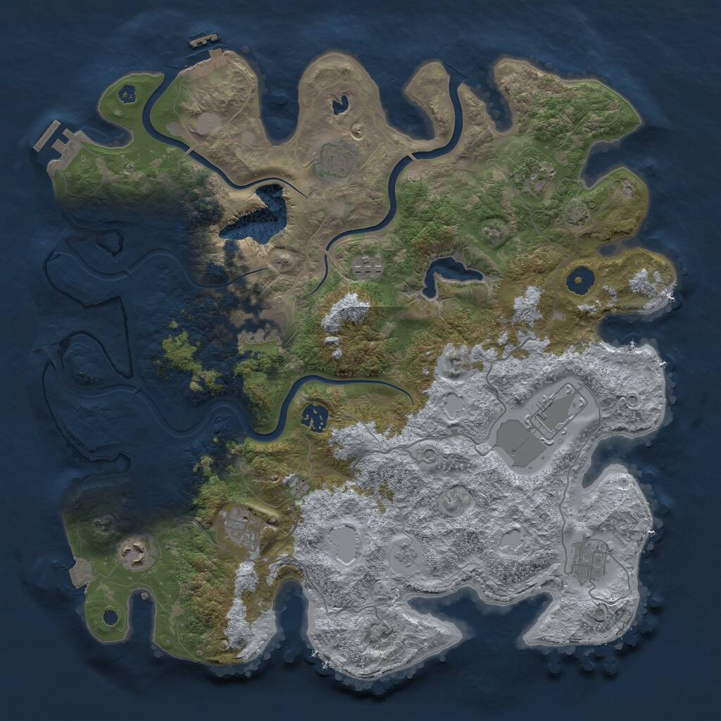 Rust Map: Procedural Map, Size: 4000, Seed: 1205536465, 15 Monuments