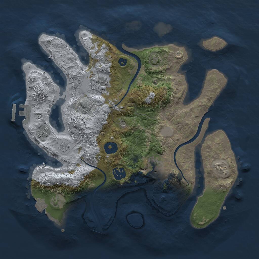 Rust Map: Procedural Map, Size: 3000, Seed: 1349140707, 9 Monuments