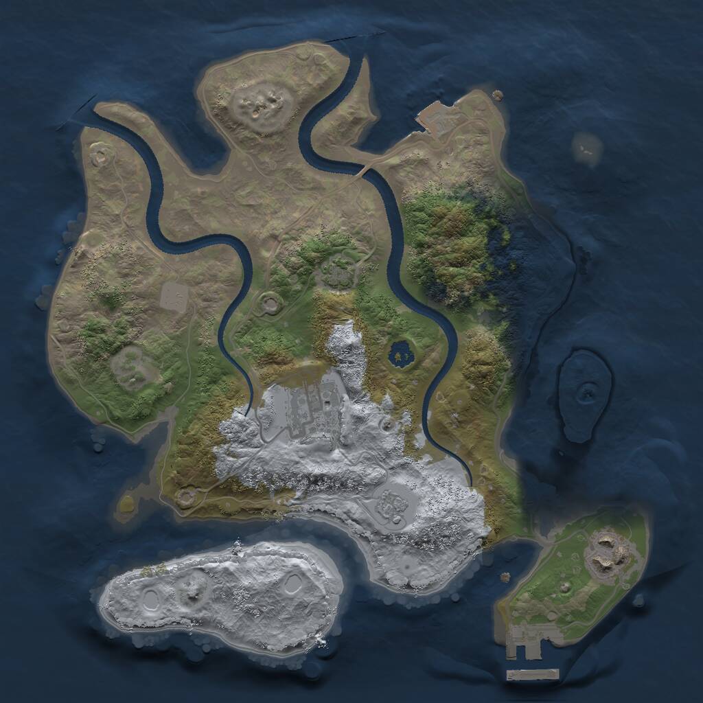 Rust Map: Procedural Map, Size: 2700, Seed: 5930250, 6 Monuments