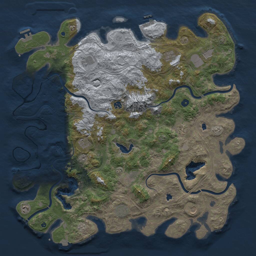 Rust Map: Procedural Map, Size: 5000, Seed: 1863867386, 17 Monuments